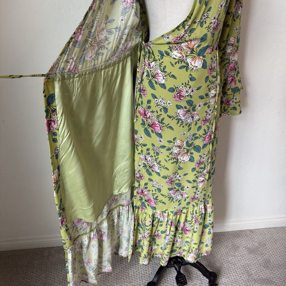 Womens Boho Floral True Wrap Bell Sleeve Maxi Dress Spring Wedding Guest Travel - Picture 13 of 16